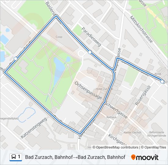 1 Bus Line Map
