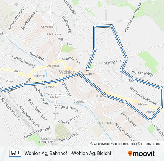 1 Bus Line Map
