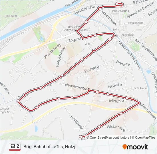 2 Bus Line Map