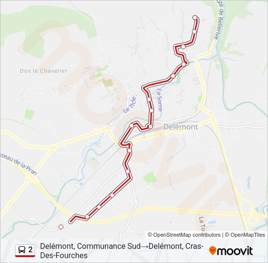2 Bus Line Map