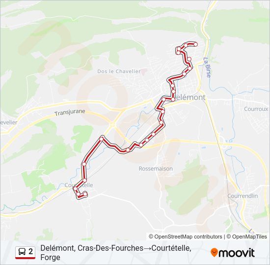 2 Bus Line Map