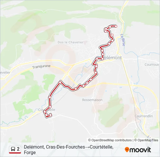 2 Bus Line Map