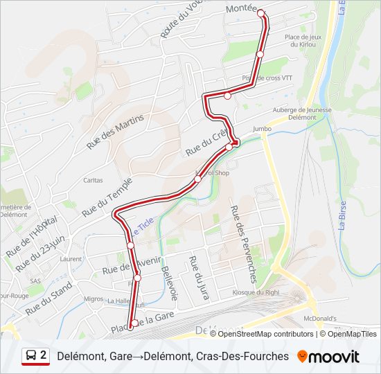 2 Bus Line Map