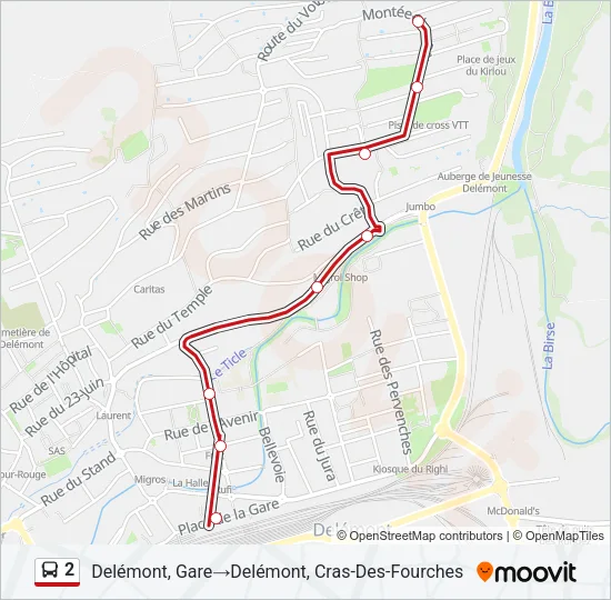 2 Bus Line Map