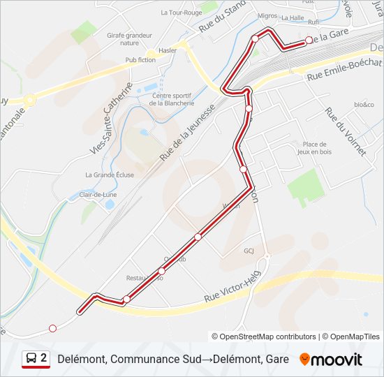 2 Bus Line Map