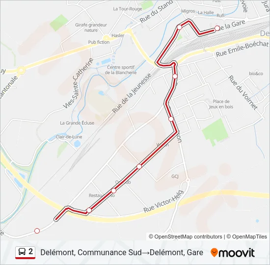 2 Bus Line Map