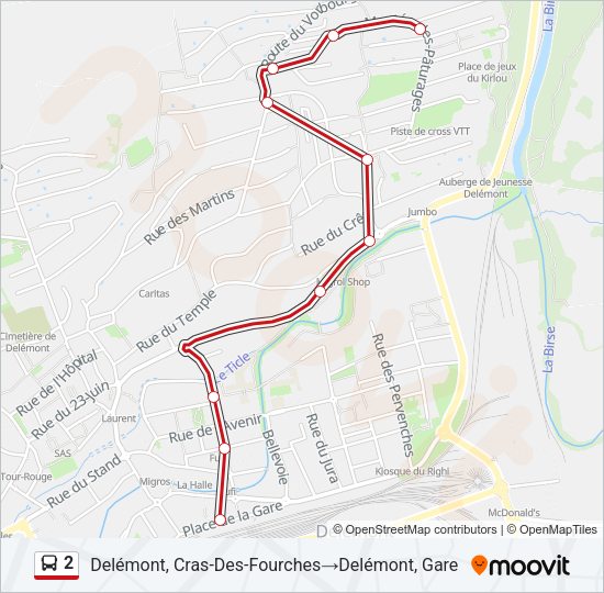 2 Bus Line Map