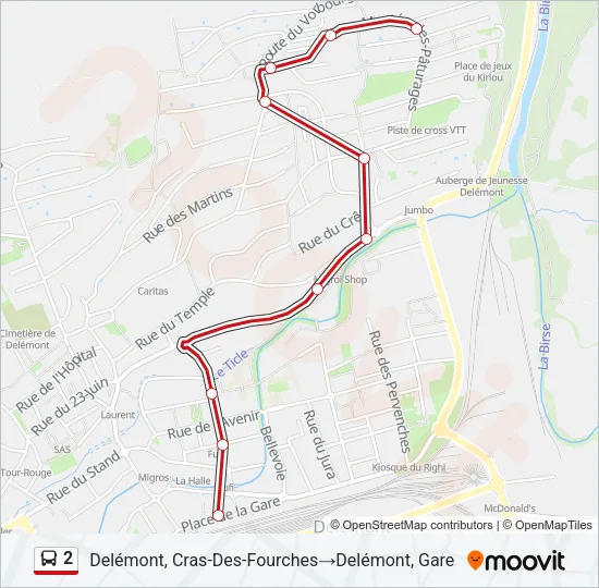 2 Bus Line Map