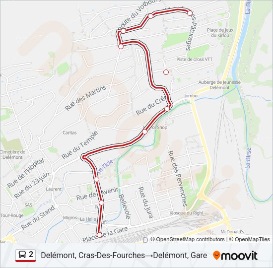 2 Bus Line Map