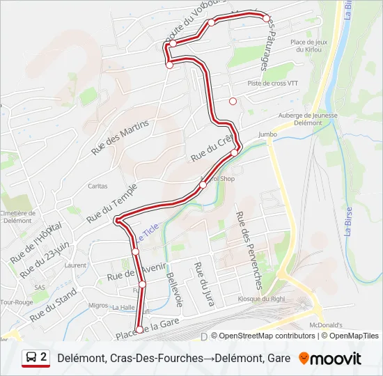 2 Bus Line Map