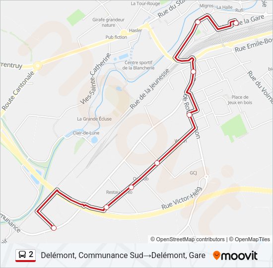 2 Bus Line Map