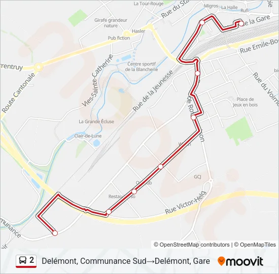2 Bus Line Map