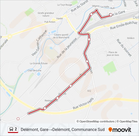 2 Bus Line Map