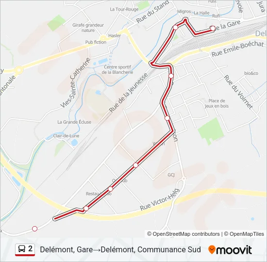 2 Bus Line Map