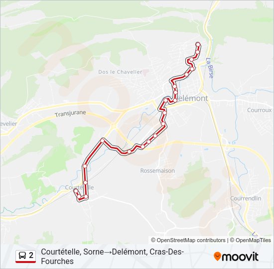 2 Bus Line Map
