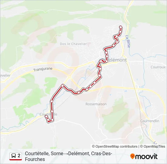 2 Bus Line Map