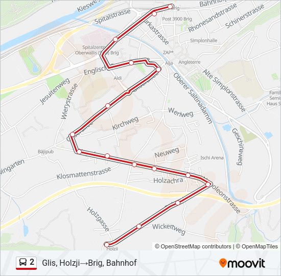2 Bus Line Map