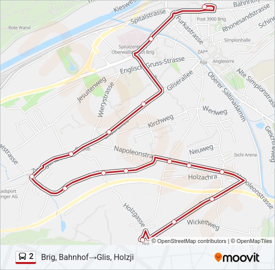 2 Bus Line Map