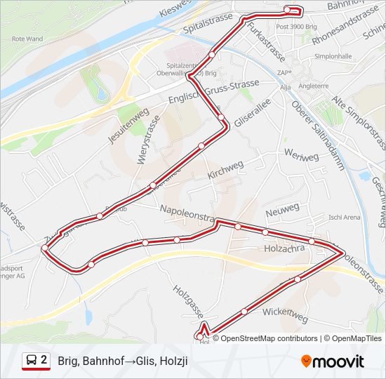 2 Bus Line Map