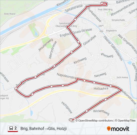 2 Bus Line Map