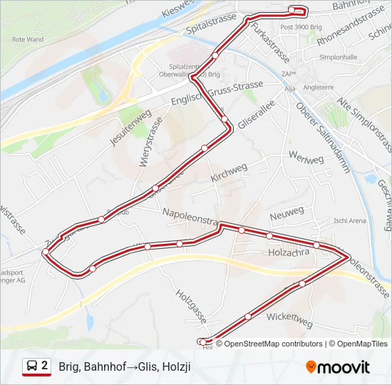2 Bus Line Map