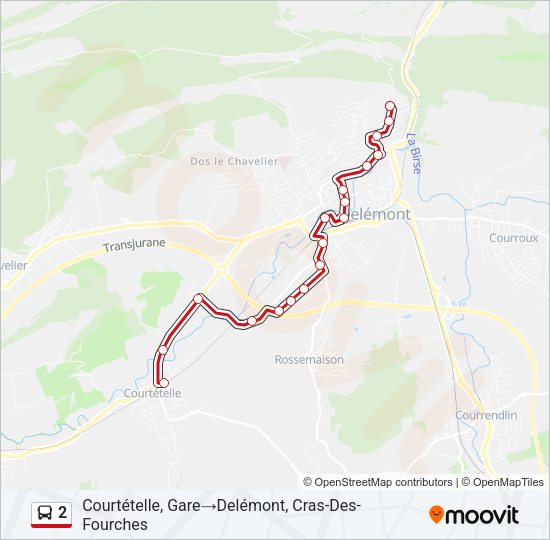 2 Bus Line Map