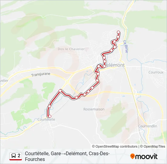 2 Bus Line Map
