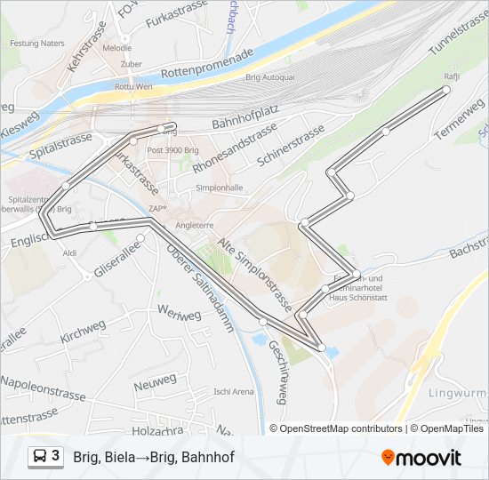 3 Bus Line Map
