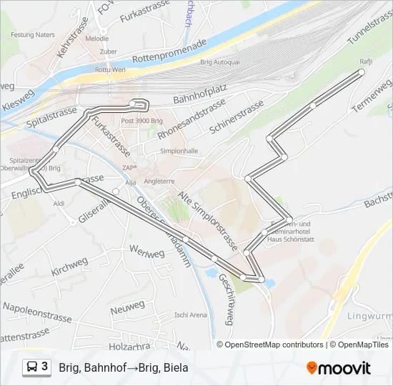 3 Bus Line Map