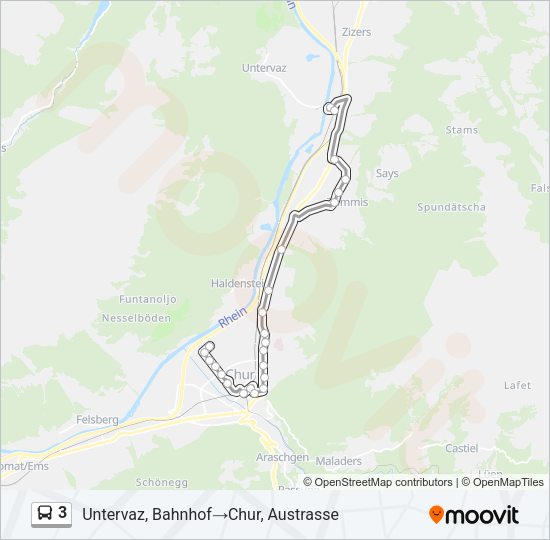 3 Bus Line Map
