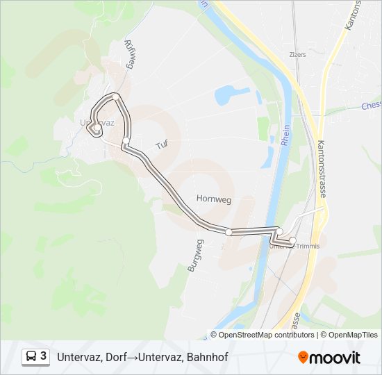 3 Bus Line Map