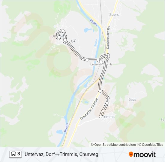 3 Bus Line Map