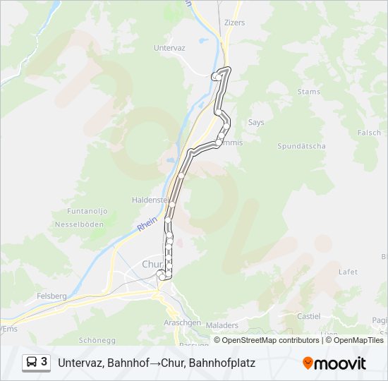 3 Bus Line Map