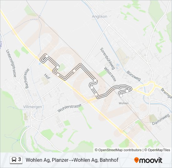 3 Bus Line Map