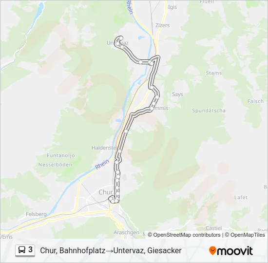 3 Bus Line Map