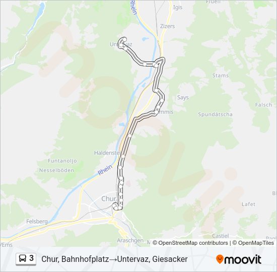 3 Bus Line Map