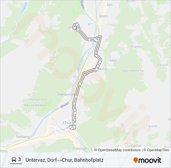 3 Bus Line Map