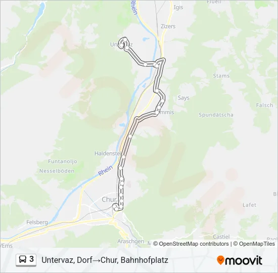 3 Bus Line Map
