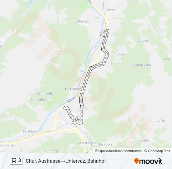 3 Bus Line Map