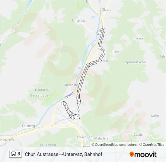 3 Bus Line Map