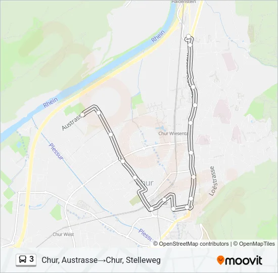 3 Bus Line Map