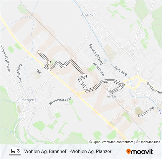 3 Bus Line Map