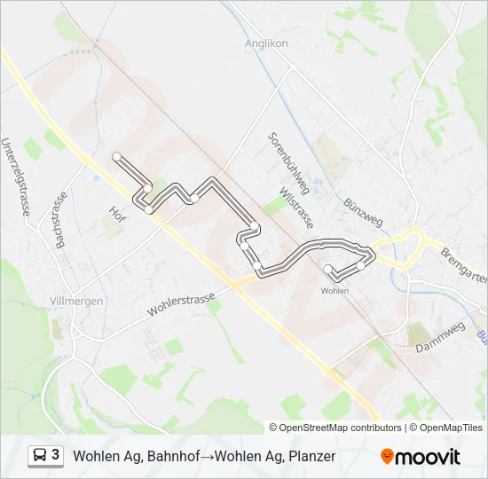 3 Bus Line Map