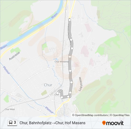 3 Bus Line Map