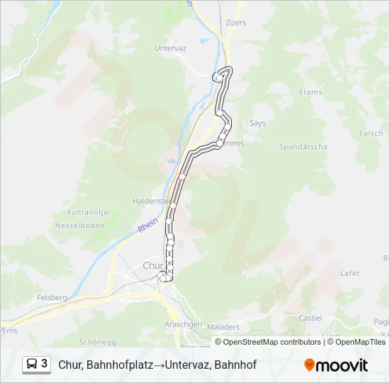 3 Bus Line Map