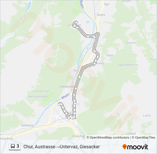 3 Bus Line Map