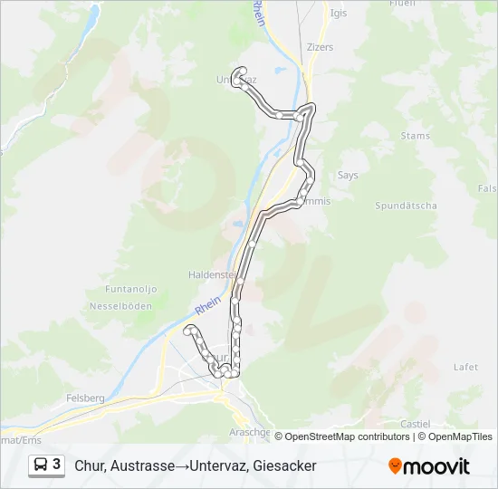 3 Bus Line Map