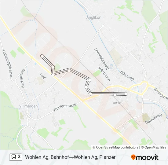 3 Bus Line Map