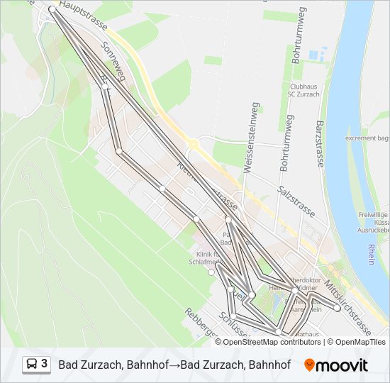 3 Bus Line Map
