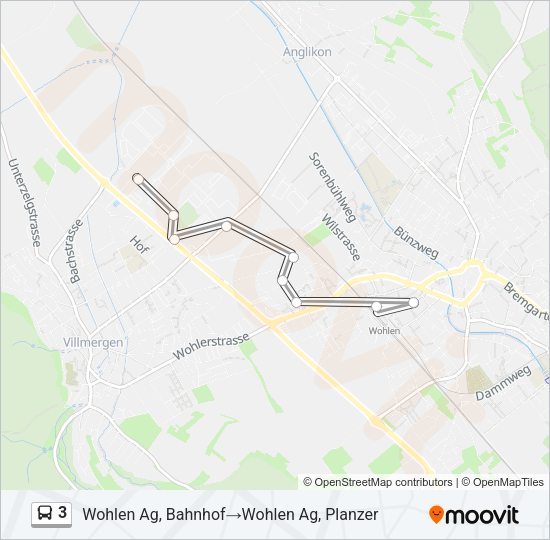 3 Bus Line Map